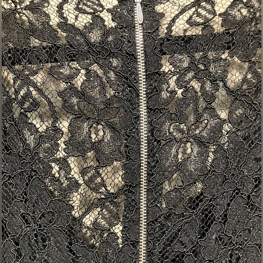 Babaton Aritzia Tobias Black Eyelash Lace V-Neck Sheath Mini Dress Size 4‎ - Picture 12 of 15